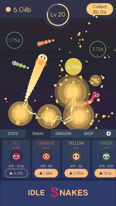 Zrzuty ekranu Idle Snakes-Control Balls