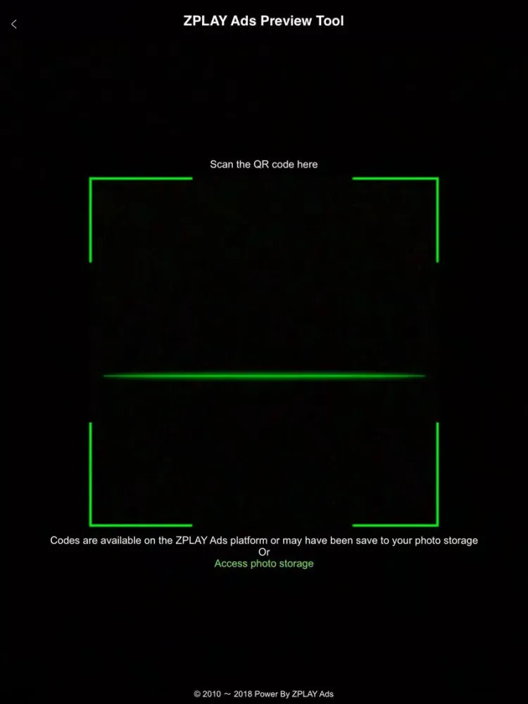 Tangkapan skrin ZPLAY Ads Preview Tool iPad 
