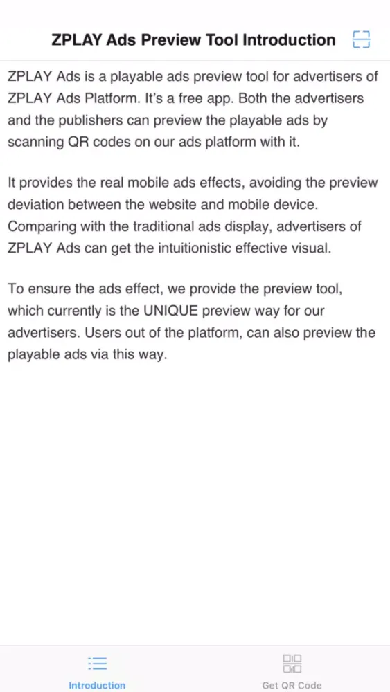 Tangkapan skrin ZPLAY Ads Preview Tool