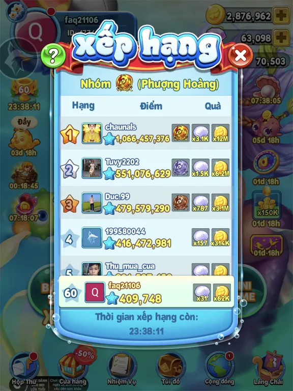 Ảnh chụp màn hình của FishFire ZingPlay iPad 