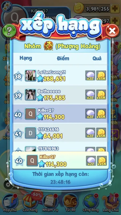 Ảnh chụp màn hình của FishFire ZingPlay