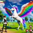 Flying Unicorn Pegasus Horse