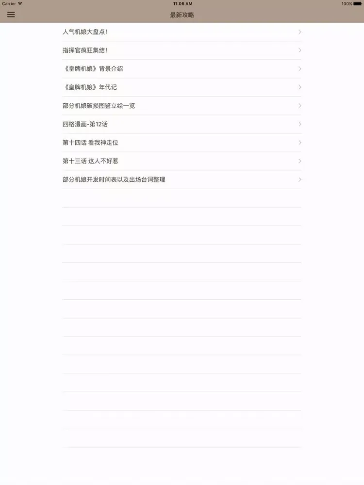 游戏攻略For皇牌机娘 iPad  스크린샷