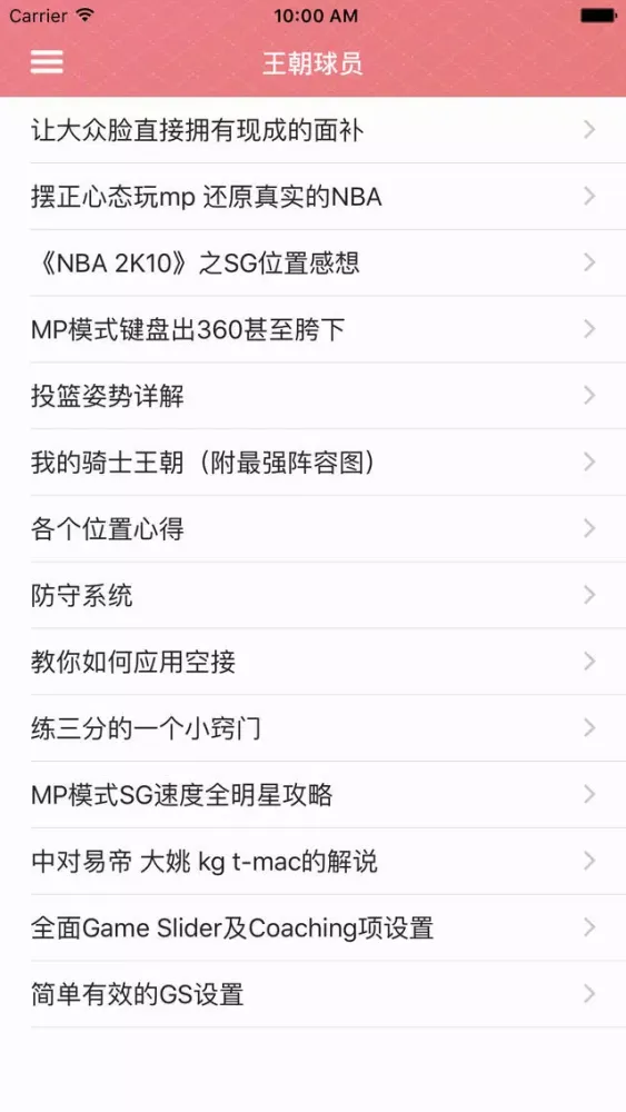 游戏攻略For NBA 2K10应用截图