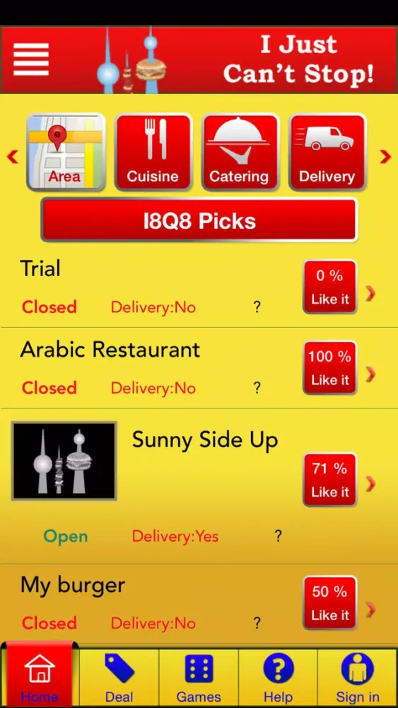 Capturas de tela do I8Q8 – Win Deals On Meals at the Best Restaurants All Over Kuwait