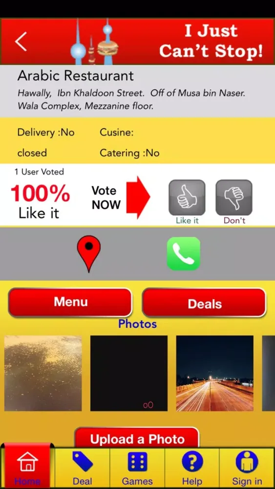 Capturas de tela do I8Q8 – Win Deals On Meals at the Best Restaurants All Over Kuwait