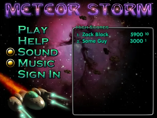 Meteor Storm Classic iPad  스크린샷