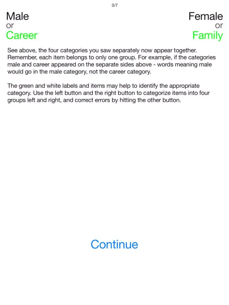 صور Implicit Association Test iPad 