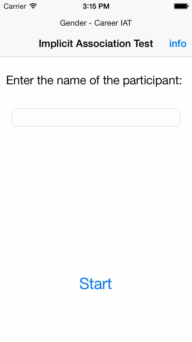 Screenshot di Implicit Association Test
