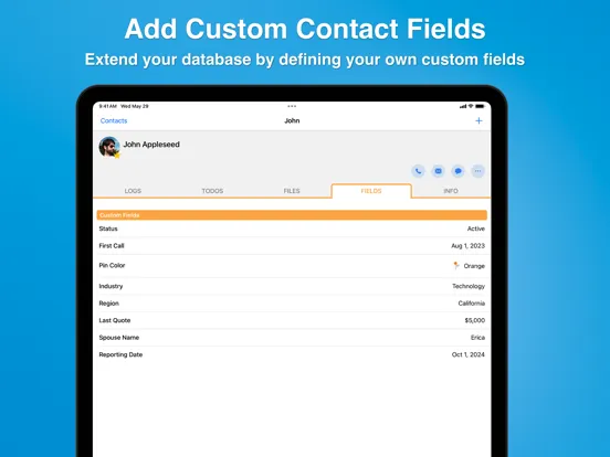Contacts Journal CRM iPad  سکرین شاٹس