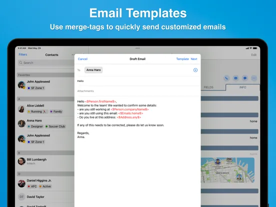 Contacts Journal CRM iPad  سکرین شاٹس