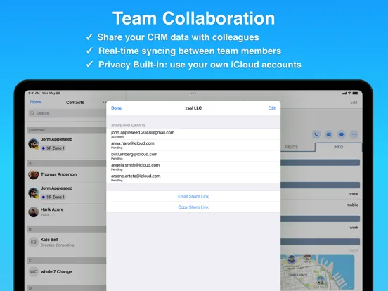 Contacts Journal CRM iPad  سکرین شاٹس