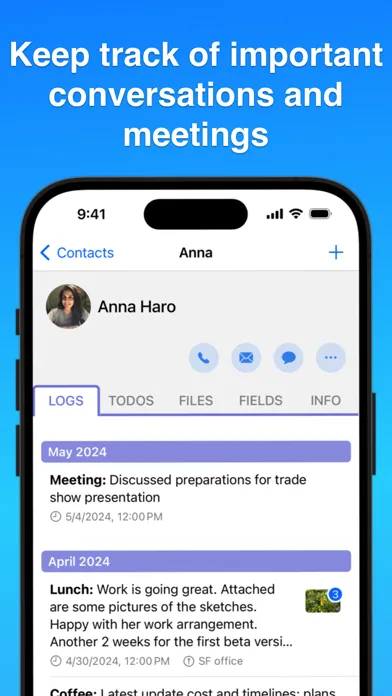 Contacts Journal CRM سکرین شاٹس