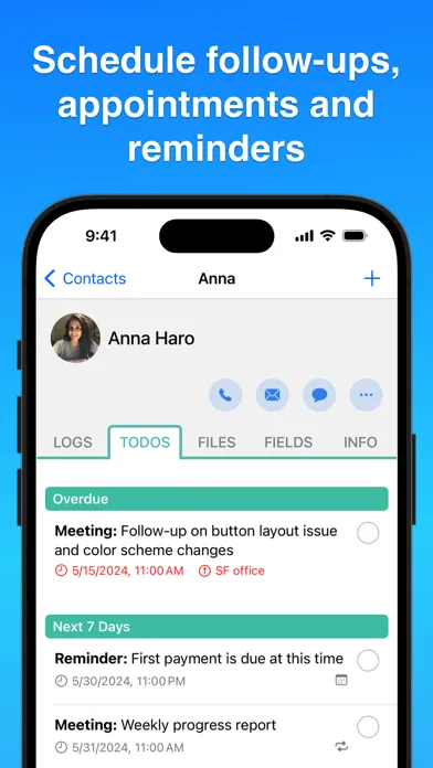 Contacts Journal CRM سکرین شاٹس