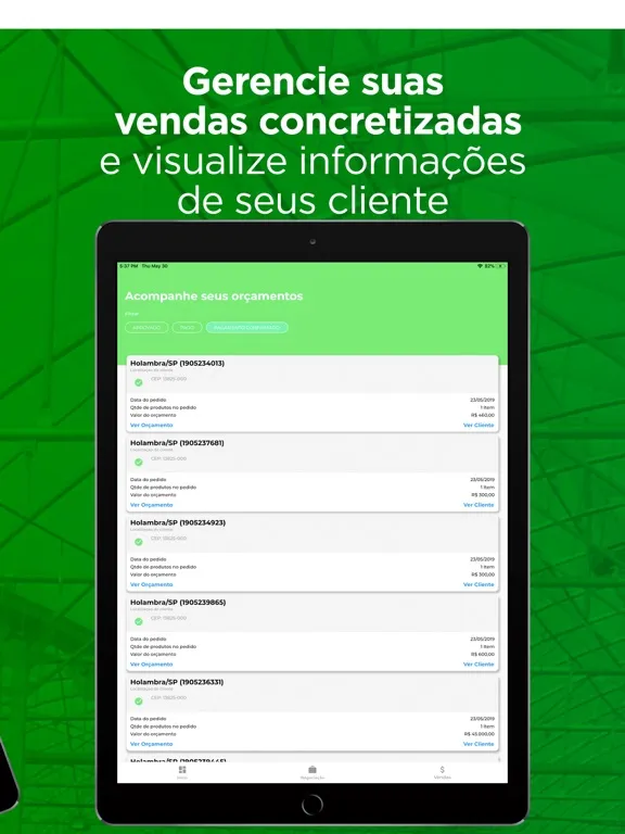 Ảnh chụp màn hình của Hortify Fornecedor iPad 