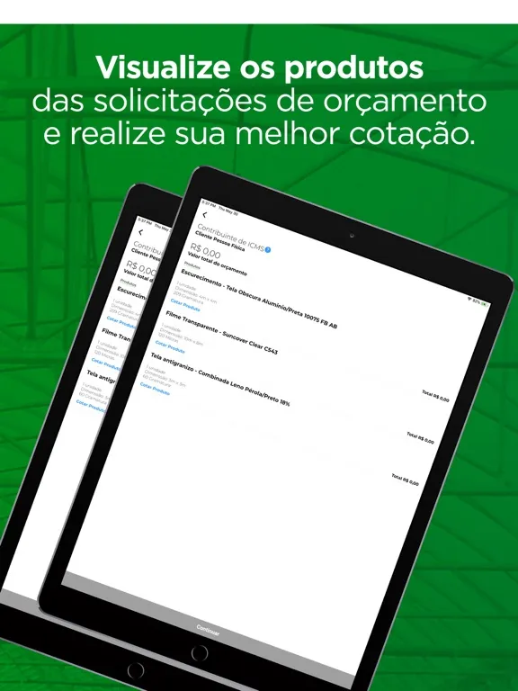 Ảnh chụp màn hình của Hortify Fornecedor iPad 