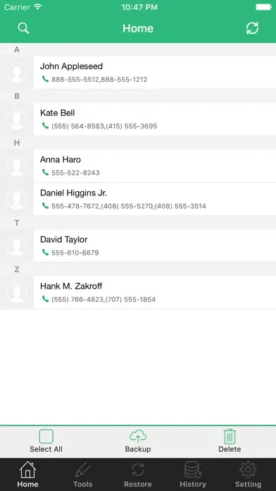 Capturas de tela do Power Contacts Pro