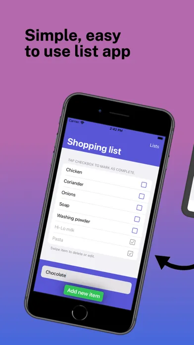 SimpList app Screenshots