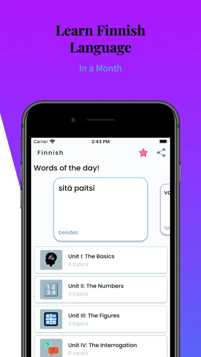 Capturas de tela do Learn Finnish Language Easily