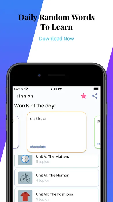 Capturas de tela do Learn Finnish Language Easily