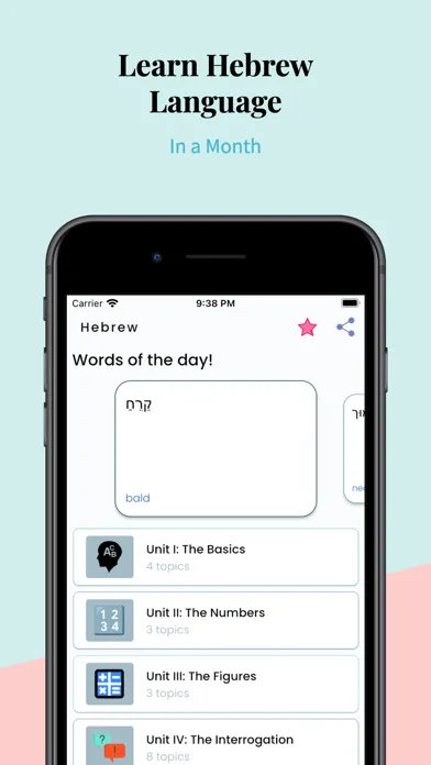 Capturas de tela do Learn Hebrew Language Easily