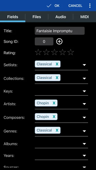 Ảnh chụp màn hình của MobileSheets for iPad