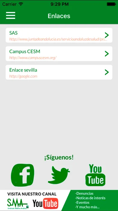 Screenshot di Sindicato Médico Andaluz