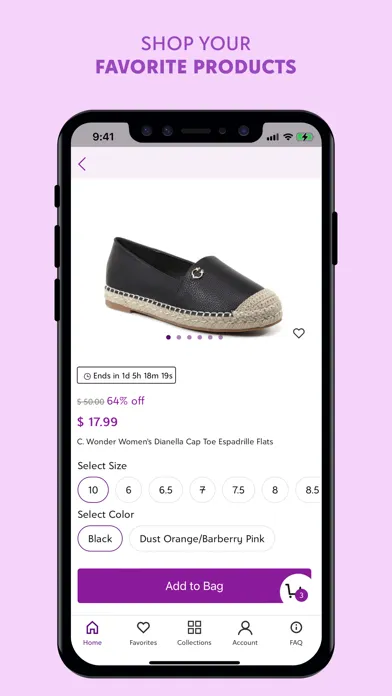 Capturas de tela do Zulily