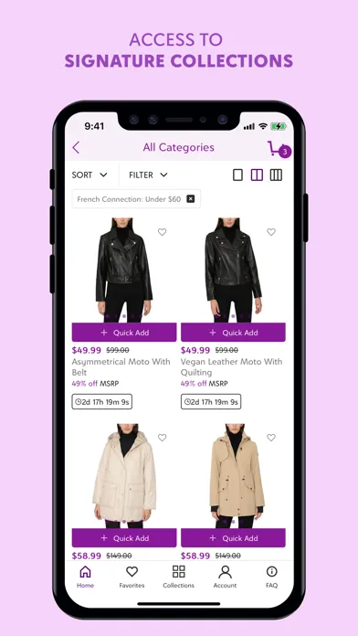 Capturas de tela do Zulily