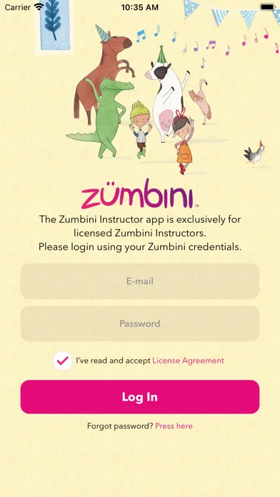 Capturas de tela do Zumbini Class Manager