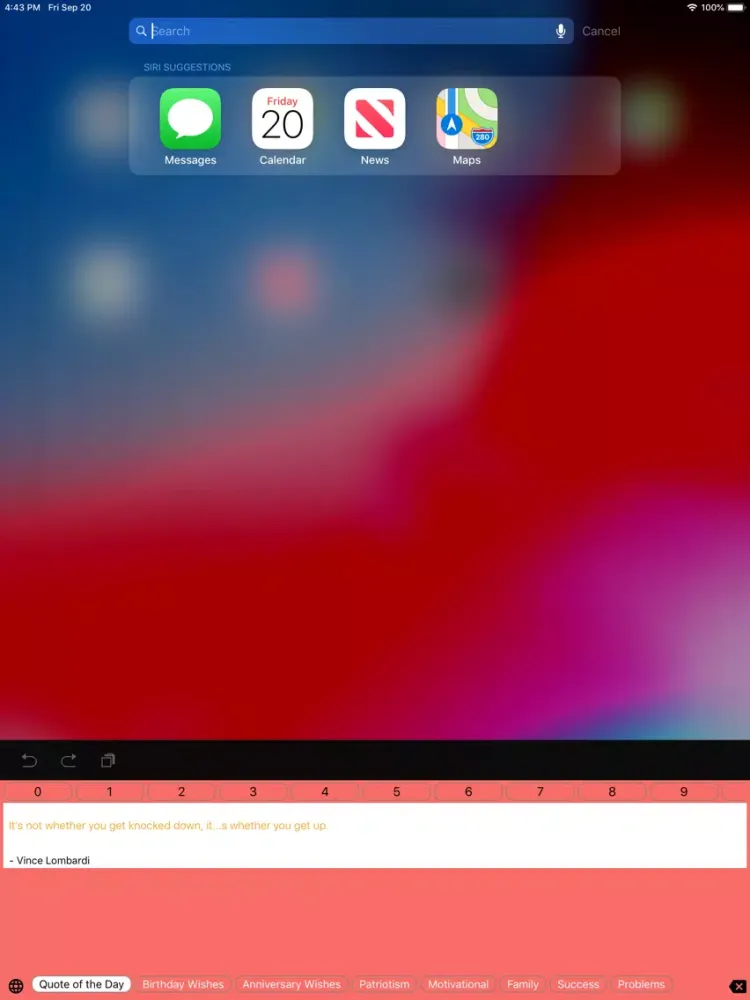 QuoteBoard iPad  स्क्रीनशॉट