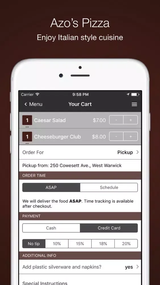 تصاویر Azo's Pizza Order Online
