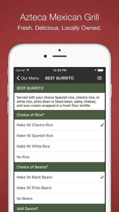 Azteca Mexican Grill - Order Screenshots
