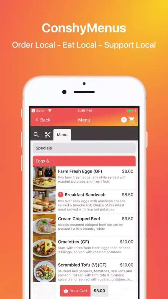 Скриншоты ConshyMenus - Order Online