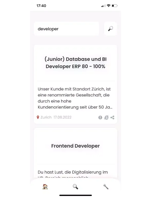 Züri Jobs iPad  Ekran Görüntüleri