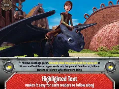 Tangkapan skrin DreamWorks' Dragons: Defenders of Berk Storybook Deluxe - iStoryTime Read Aloud Children's Picture Book iPad 