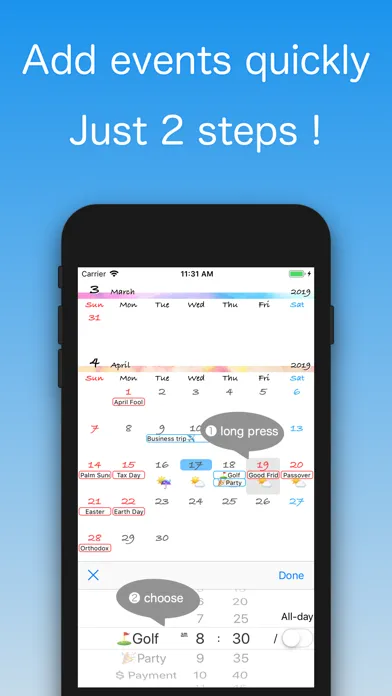 Ảnh chụp màn hình của EzCal ~Quick Calendar~