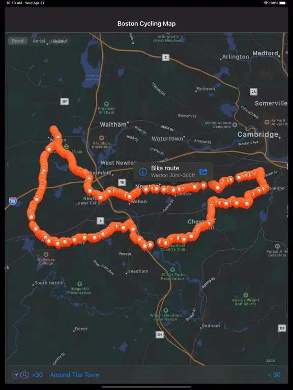 Capturas de pantalla de Boston Cycling Map iPad 