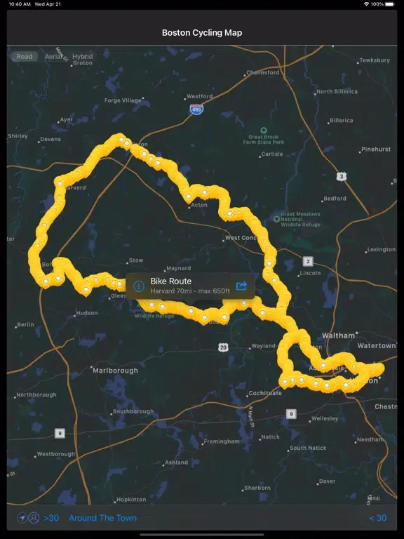 Capturas de pantalla de Boston Cycling Map iPad 