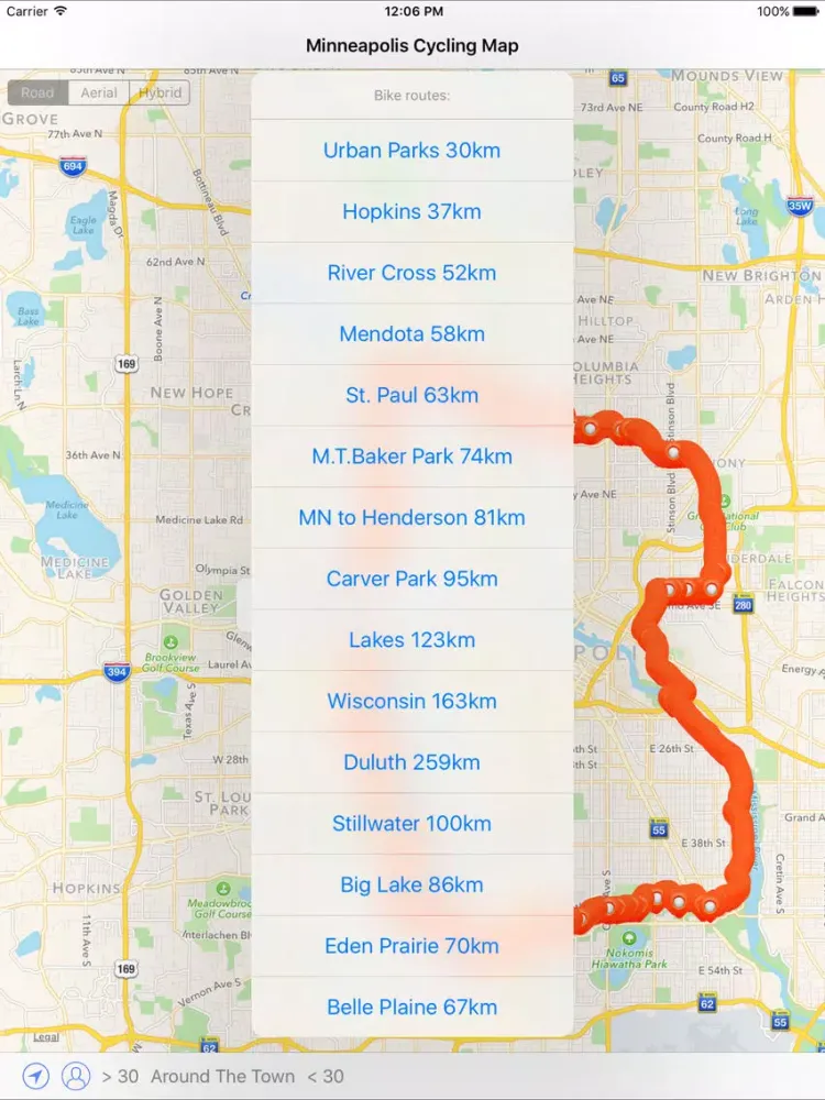 Minneapolis Cycling Map iPad 应用截图