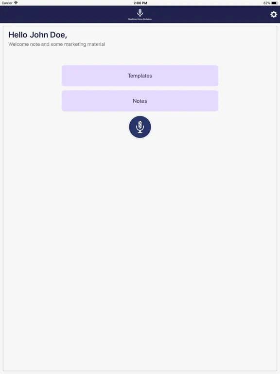 Tangkapan layar Dictation App iPad 