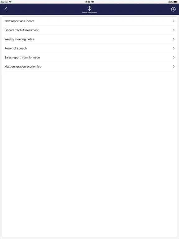 Tangkapan layar Dictation App iPad 