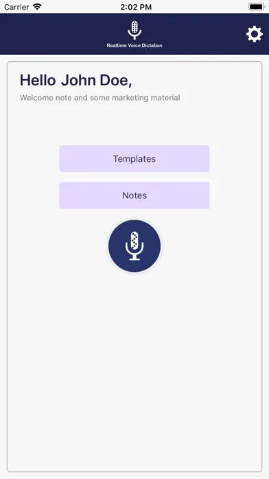 Tangkapan layar Dictation App
