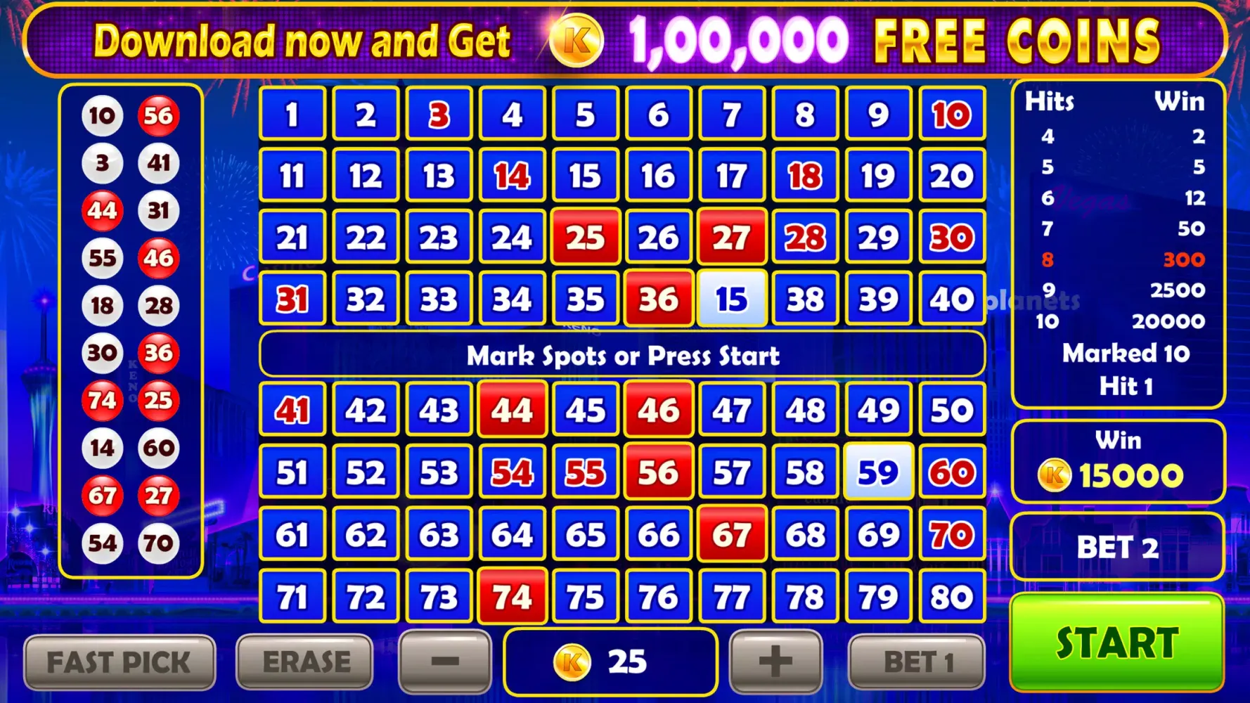 Prime Keno Games:Vegas Lottery Screenshots