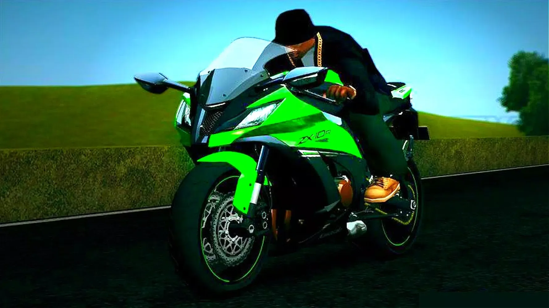 Tangkapan layar Kawasaki Ninja Zx10R Games 3D