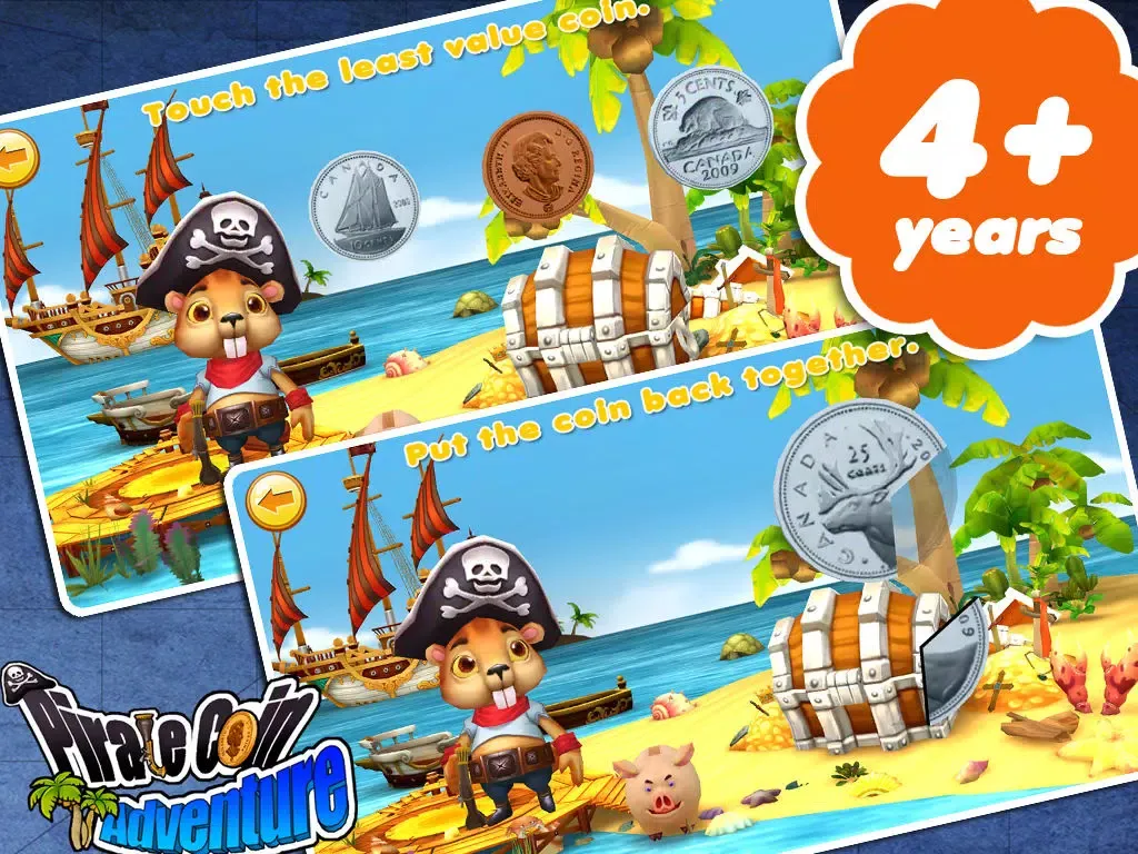 Pirate coin adventure preschool match(cad)free iPad  스크린샷