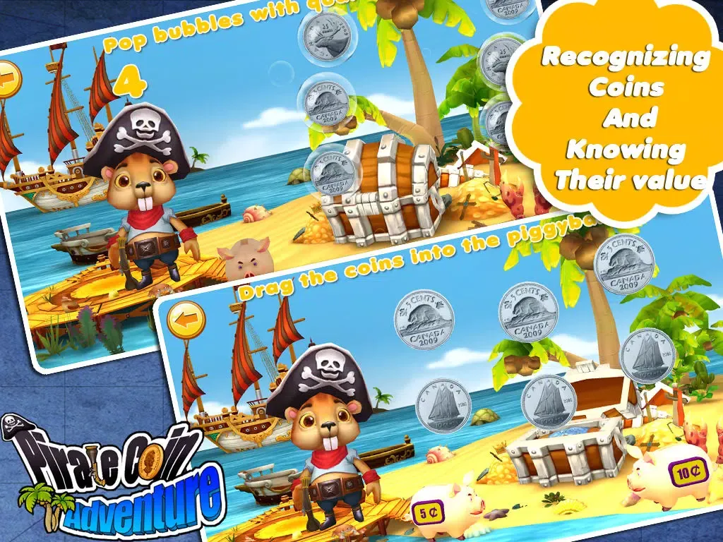 Pirate coin adventure preschool match(cad)free iPad  스크린샷