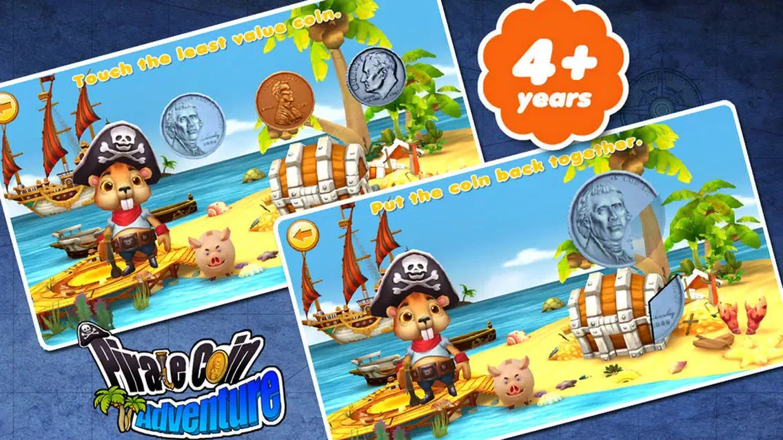 Capturas de tela do Preschool match(coin) Pirate coin adventure