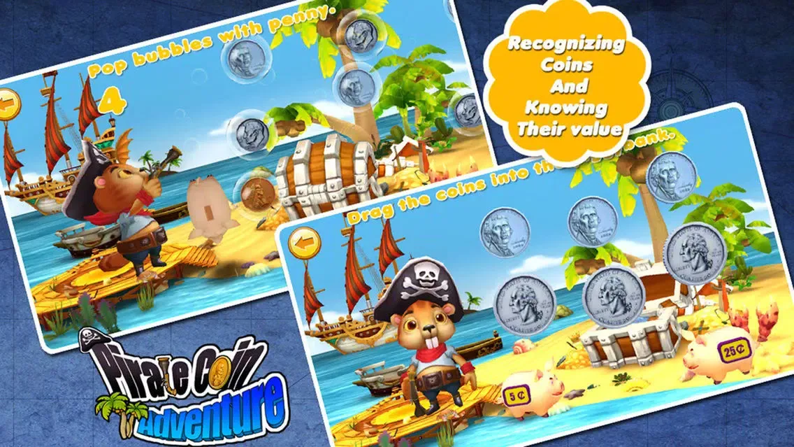 Capturas de tela do Preschool match(coin) Pirate coin adventure