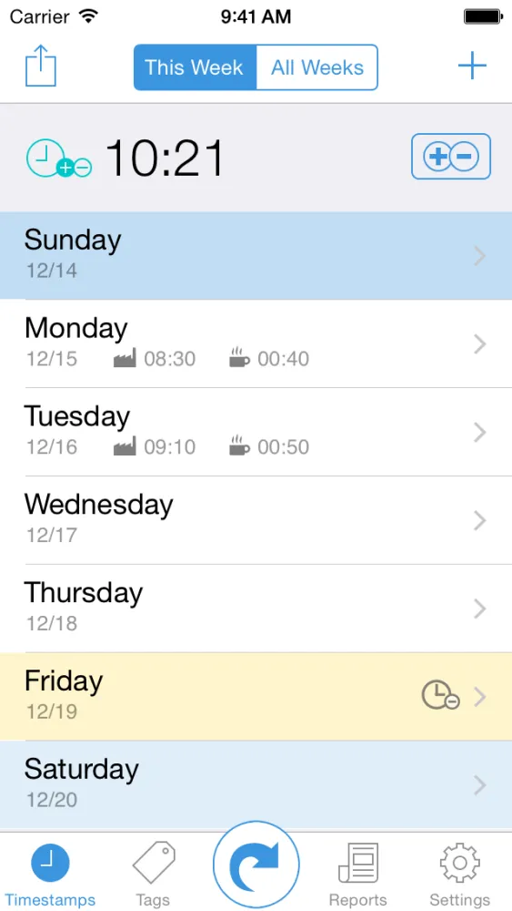 TimeStamps - Time Recording with Ease স্ক্রিনশট